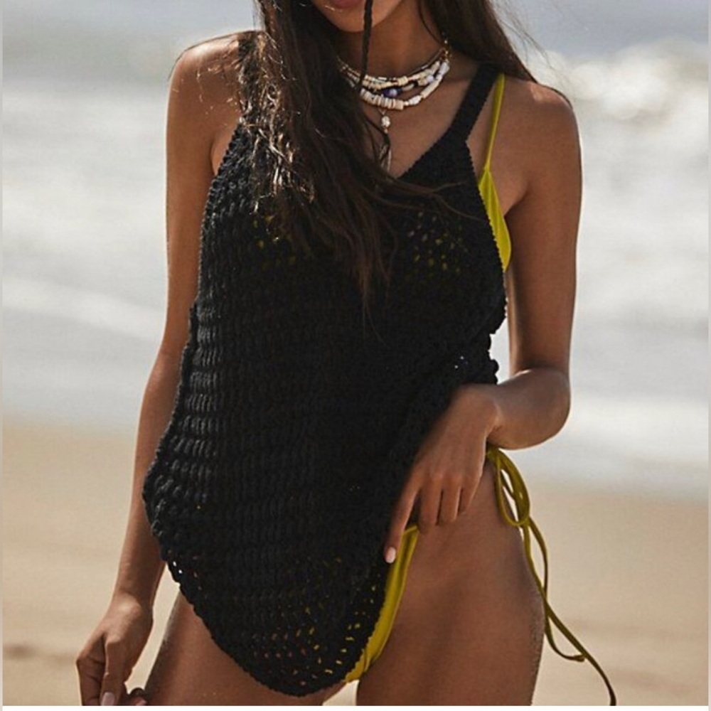 Free people beach crochet tank top xs